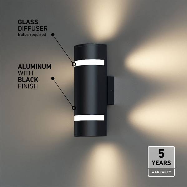 D4 Outdoor Wall Light Black and Aluminum Artika Artika