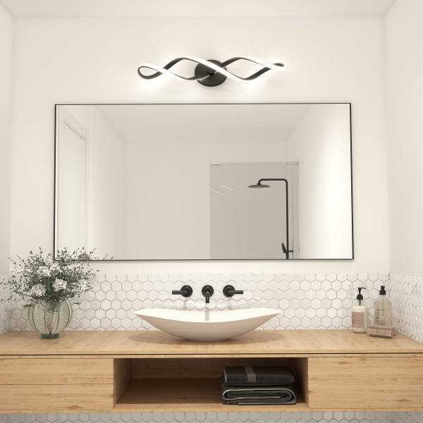 Swirl Integrated LED Vanity Light Black | Artika