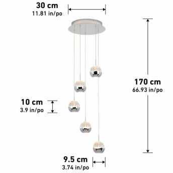 Oracle 5-light integrated LED Pendant