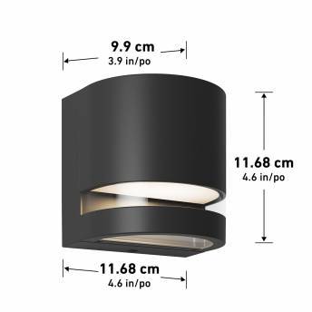Valor Round LED Indoor/Outdoor Wall Light Black