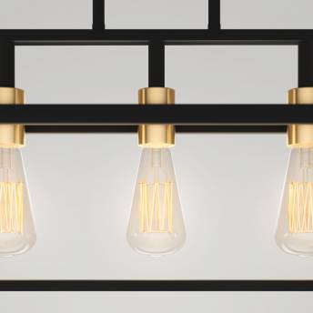 Yale Linear Black and Gold Pendant Light