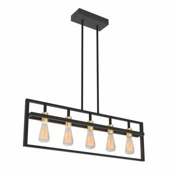 Yale Linear Black and Gold Pendant Light