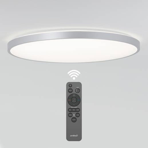 Europa 21 in. LED flush mount light silver - with remote | Artika | Artika