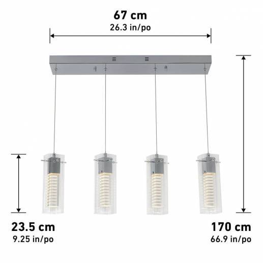 Hologram 4-light Integrated LED Pendant | Artika