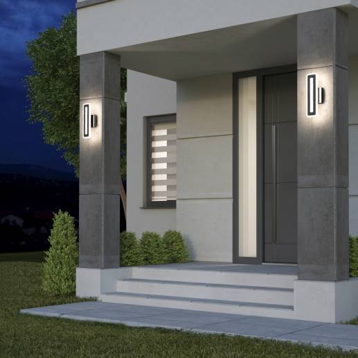 Evasion LED modern outdoor wall light 3 CCT black | Artika