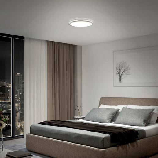 Macy 15 in. LED modern Flush Mount Light 2CCT silver | Artika