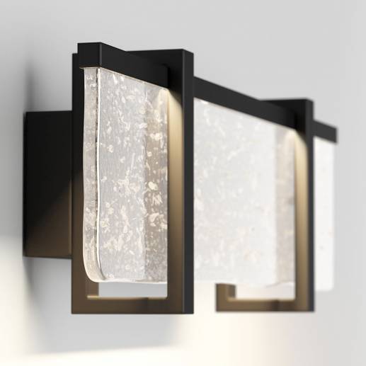 Melted Ice Integrated LED Vanity Light Matte Black Artika