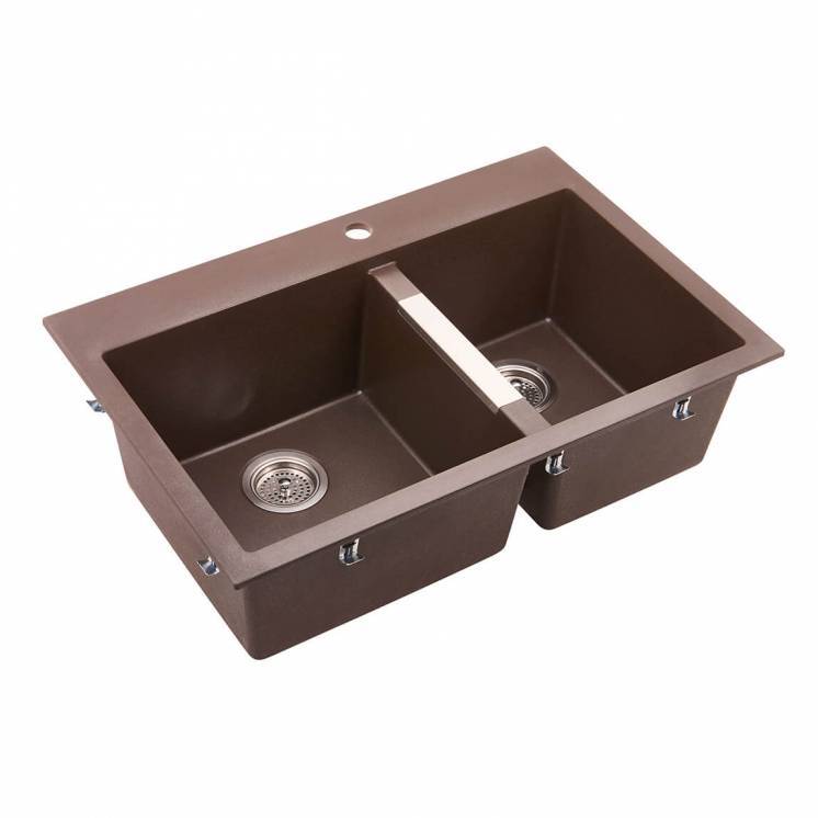 Artika Double Bowl Granite Sink Brown