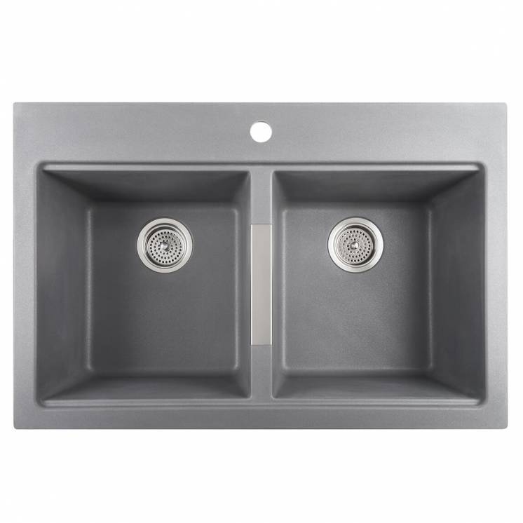 Baltic Double Bowl Granite Sink Grey