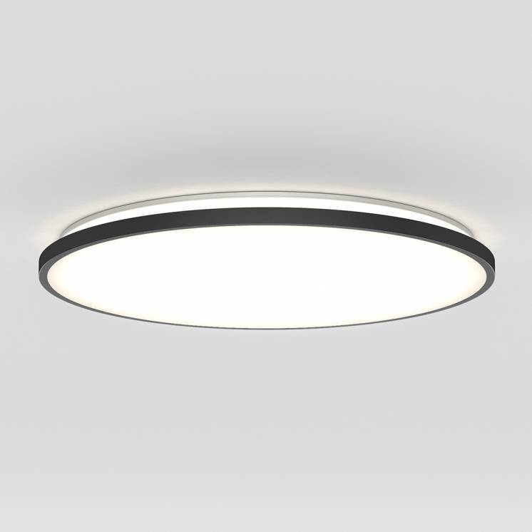 Europa 21 in. LED modern flush mount light black with remote