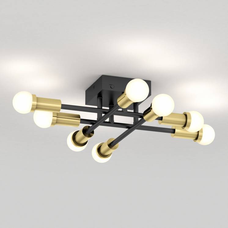 Aristo Integrated LED Flush Mount Black and Gold