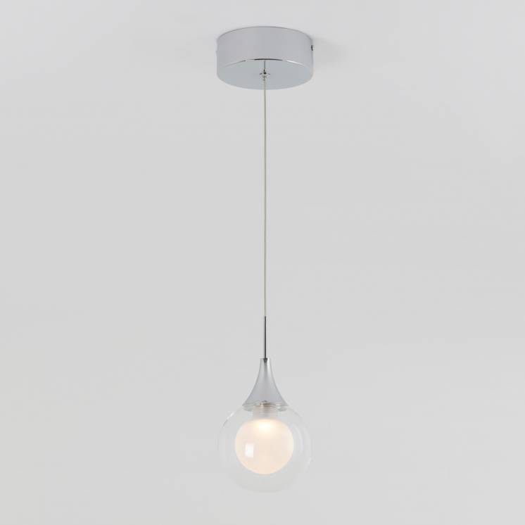 FROSTED GLOBE 1-LIGHT INTEGRATED LED PENDANT