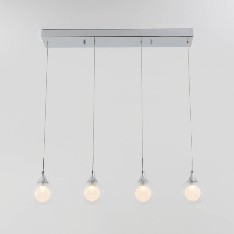 FROSTED GLOBE 4-LIGHT INTEGRATED LED PENDANT