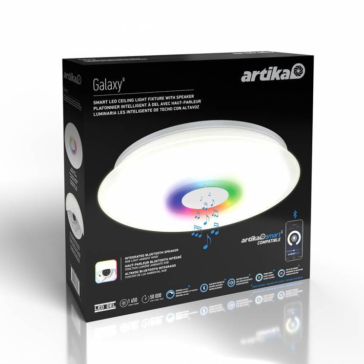 artika galaxy led ceiling light with bluetooth speaker