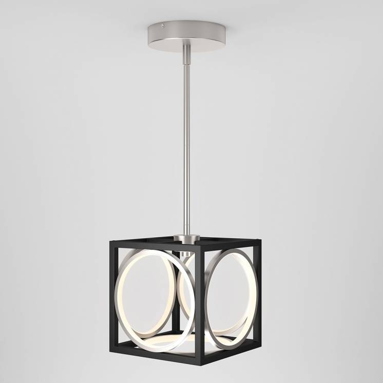 Astoria Integrated LED Pendant Black and Brushed Nickel