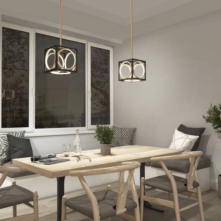 Astoria Integrated LED Pendant Black and Gold