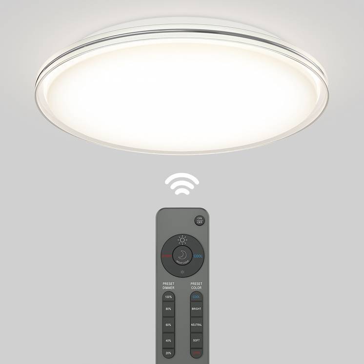 Astrid Integrated LED Flush Mount Light 5CCT with remote | Artika