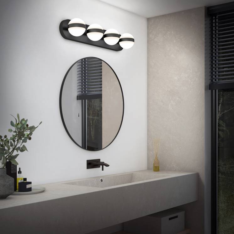Baldric LED modern bathroom vanity light 3 CCT black