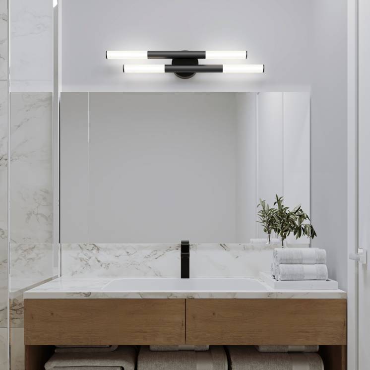 Boro LED modern bathroom vanity light 5 CCT black