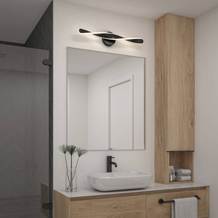 Finley applique meuble lavabo moderne à DEL 3 CCT noir