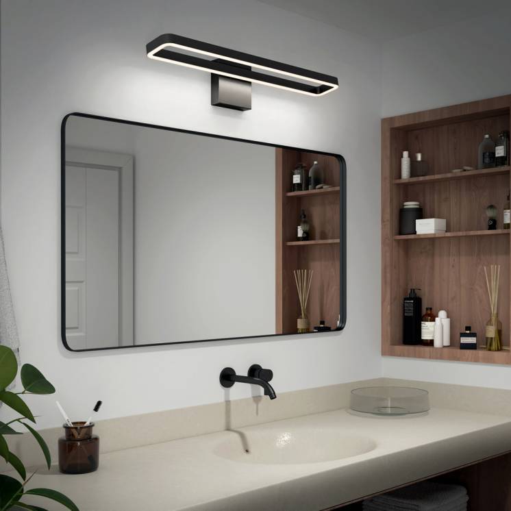 Hinge LED modern bathroom vanity light 3 CCT black