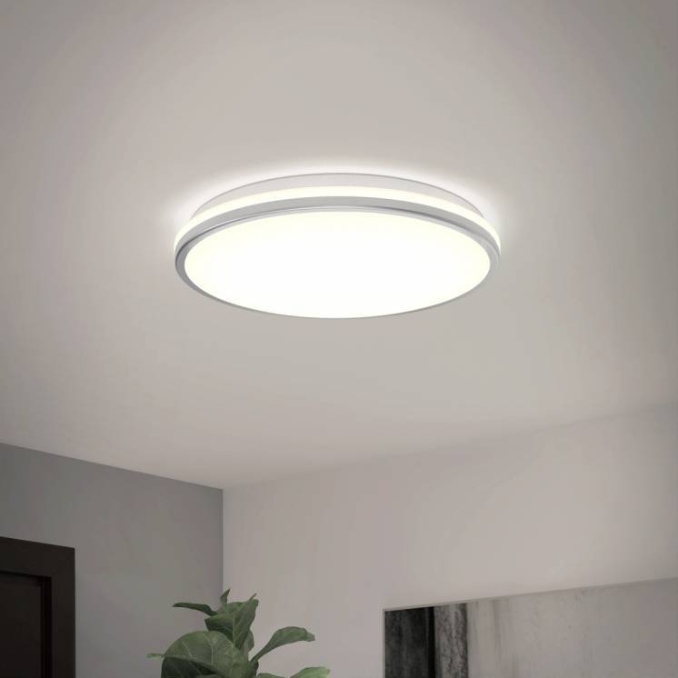 Macy 15 in. LED modern Flush Mount Light 2CCT silver | Artika