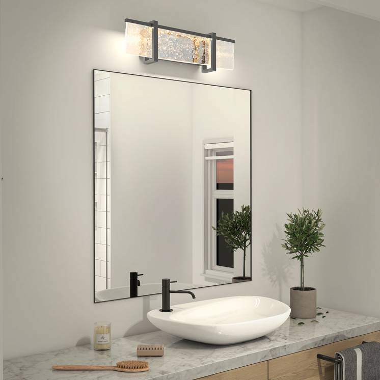 Melted Ice Integrated LED Vanity Light Grey