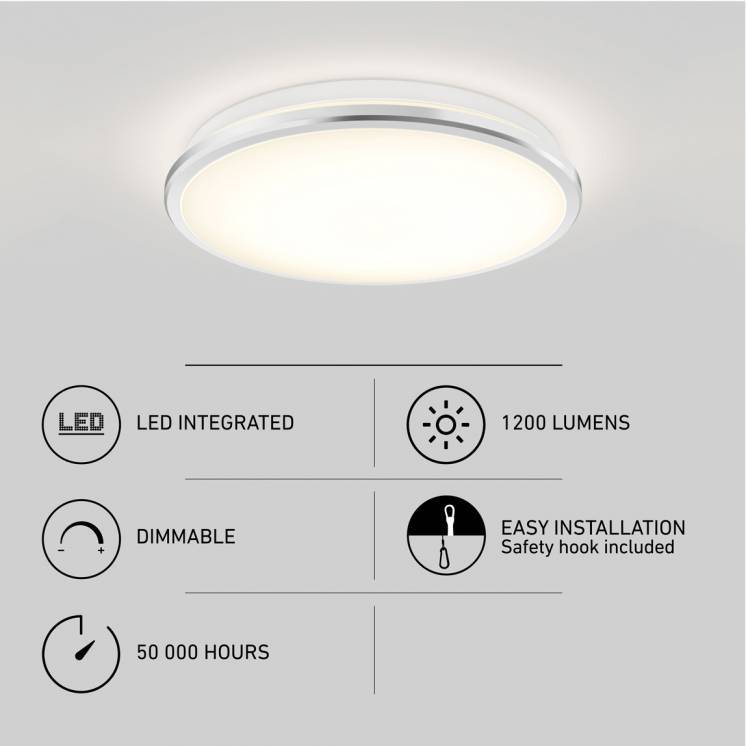 Vera 13 in. LED modern flush mount light chrome | Artika