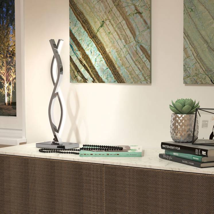 Wave Chrome LED Table Lamp