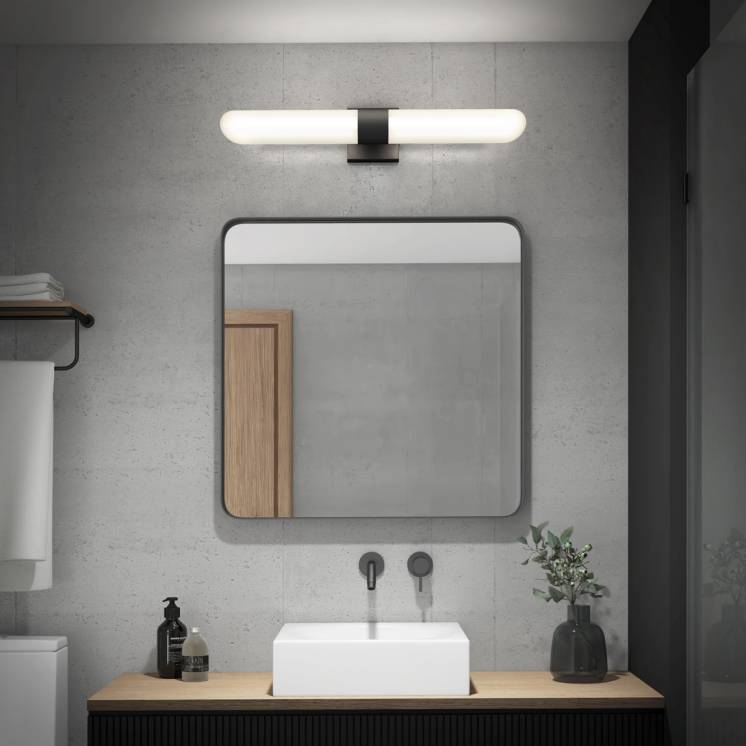 Wilton LED modern bathroom vanity light 5 CCT black