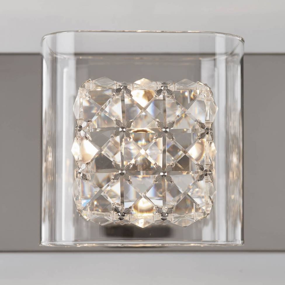 Crystal Cube Applique meuble lavabo à 4 lumières