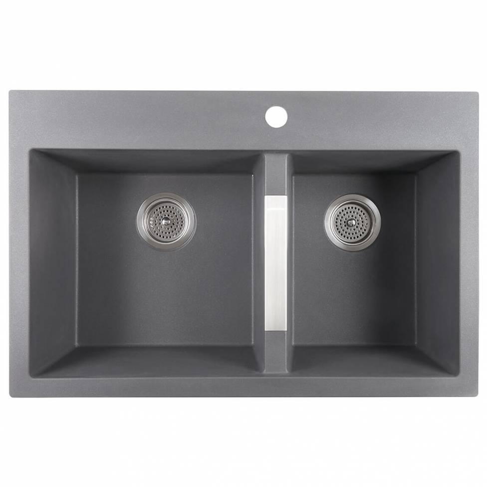 Artika Double Bowl Granite Sink Grey