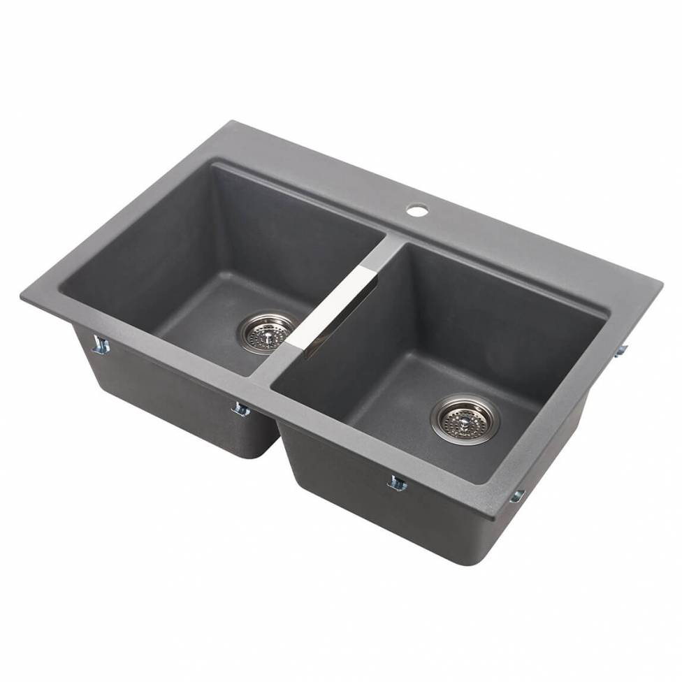 Artika Baltic Double Bowl Granite Sink Grey