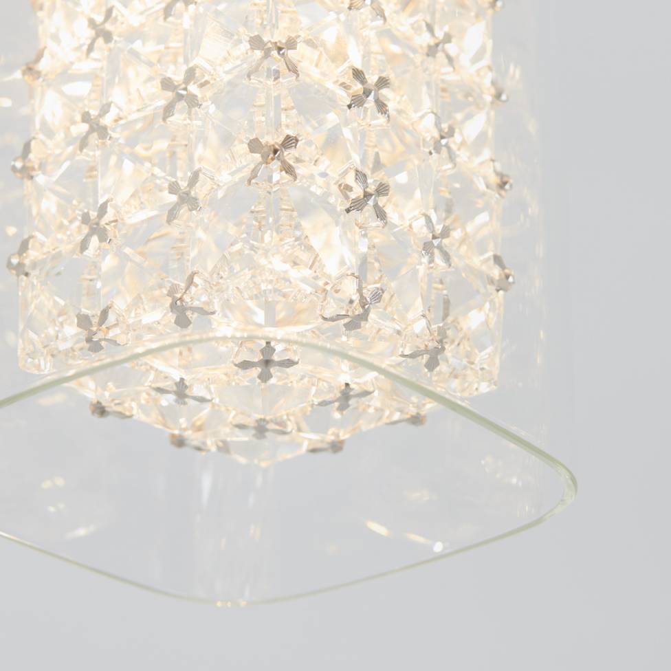 Crystal Cube 1-Light LED Pendant Light