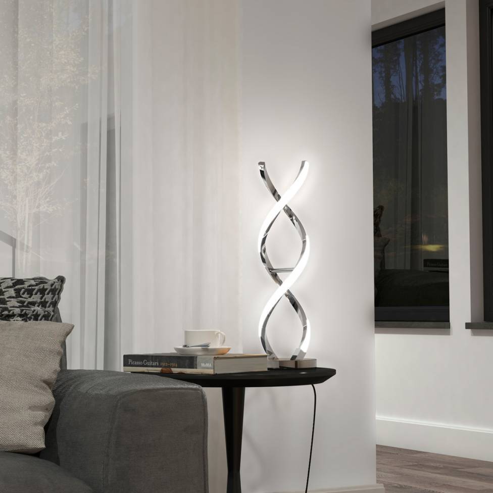 Swirl LED Table Lamp Chrome