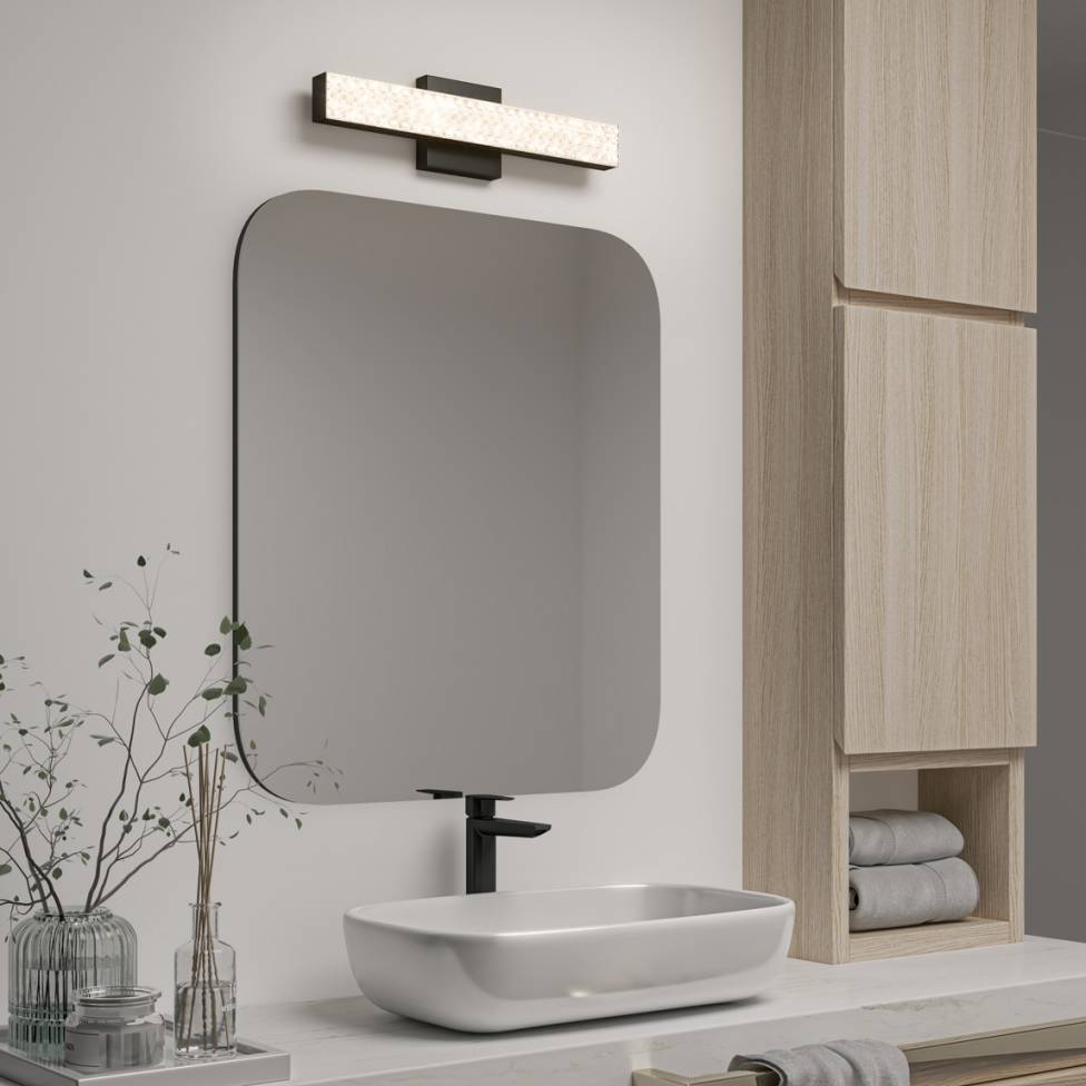 Adeline applique meuble lavabo moderne à DEL 3 CCT noir