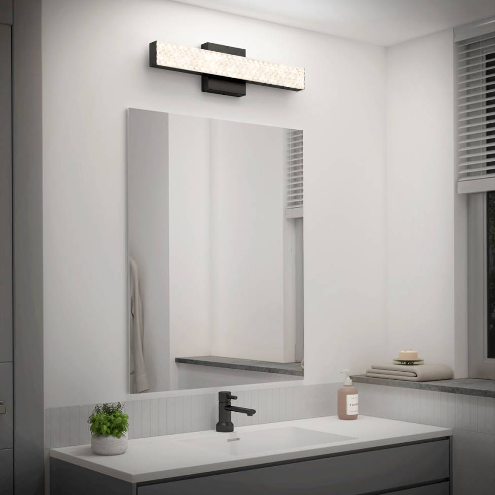 Adeline applique meuble lavabo moderne à DEL 3 CCT noir