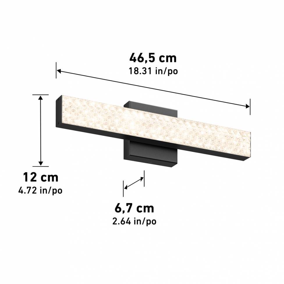 Adeline applique meuble lavabo moderne à DEL 3 CCT noir