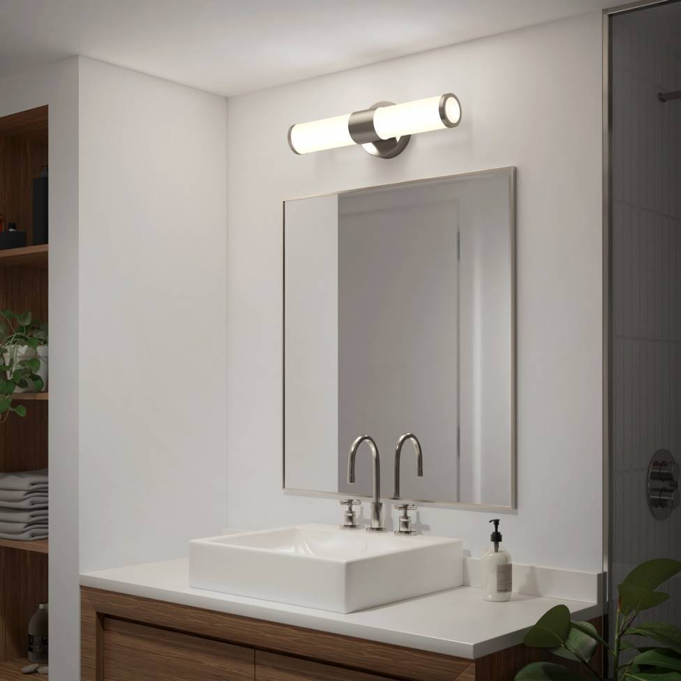 Adina applique meuble lavabo moderne 3 CCT nickel brossé