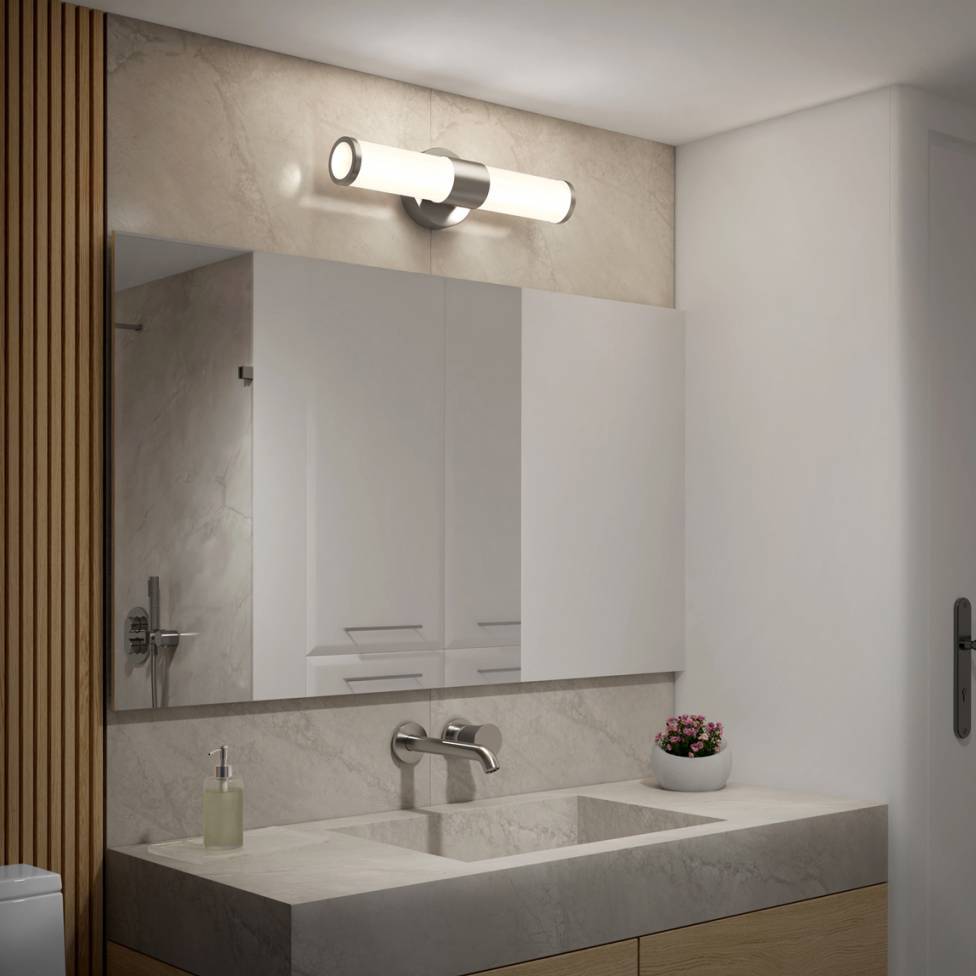 Adina applique meuble lavabo moderne 3 CCT nickel brossé