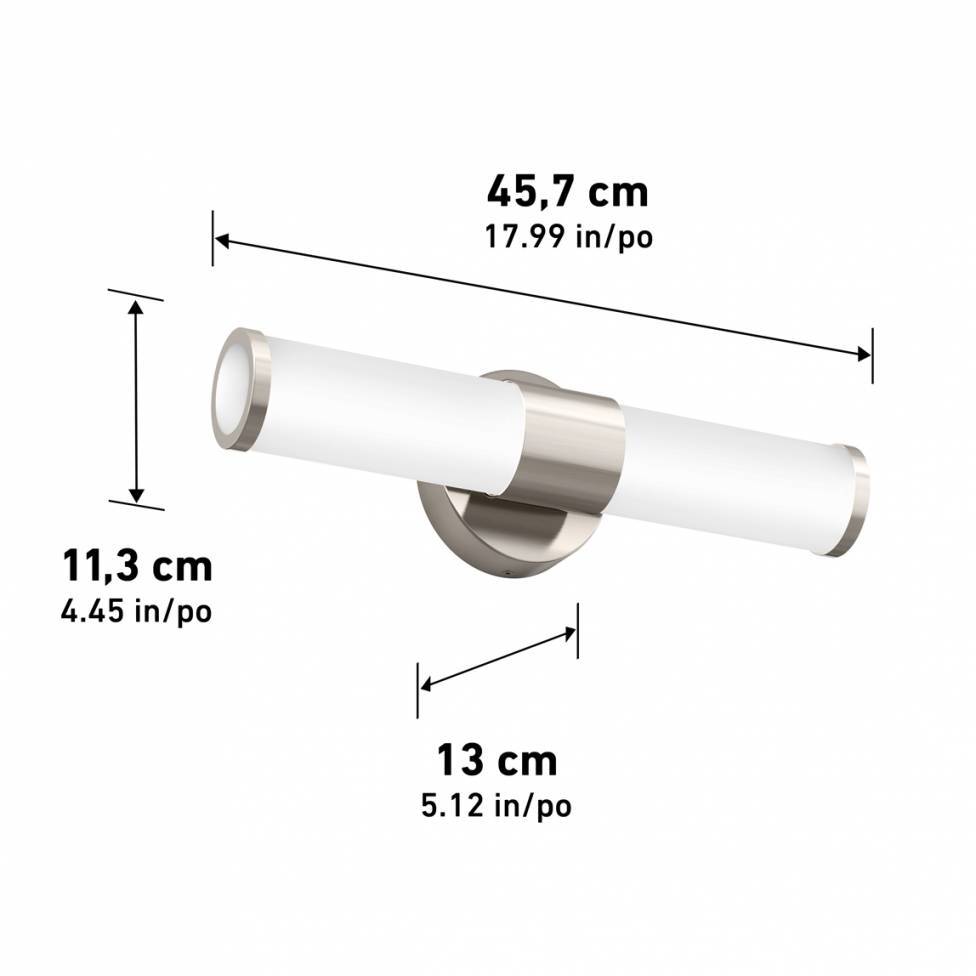Adina applique meuble lavabo moderne 3 CCT nickel brossé