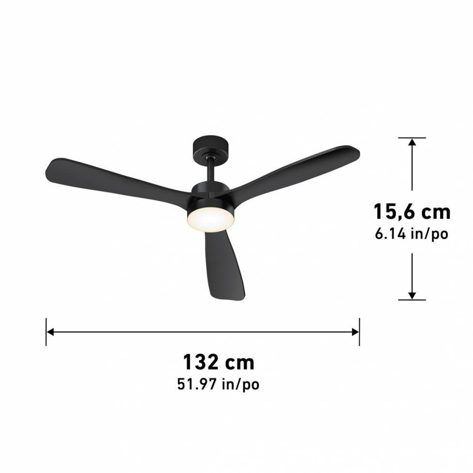 Adney 52 inch LED Fan Black