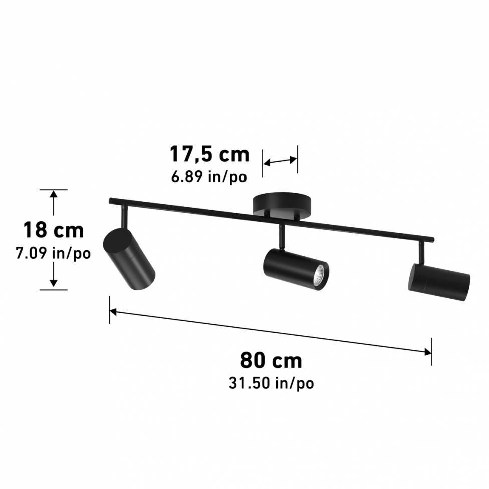 Alpha 3-Light LED Track Light Black