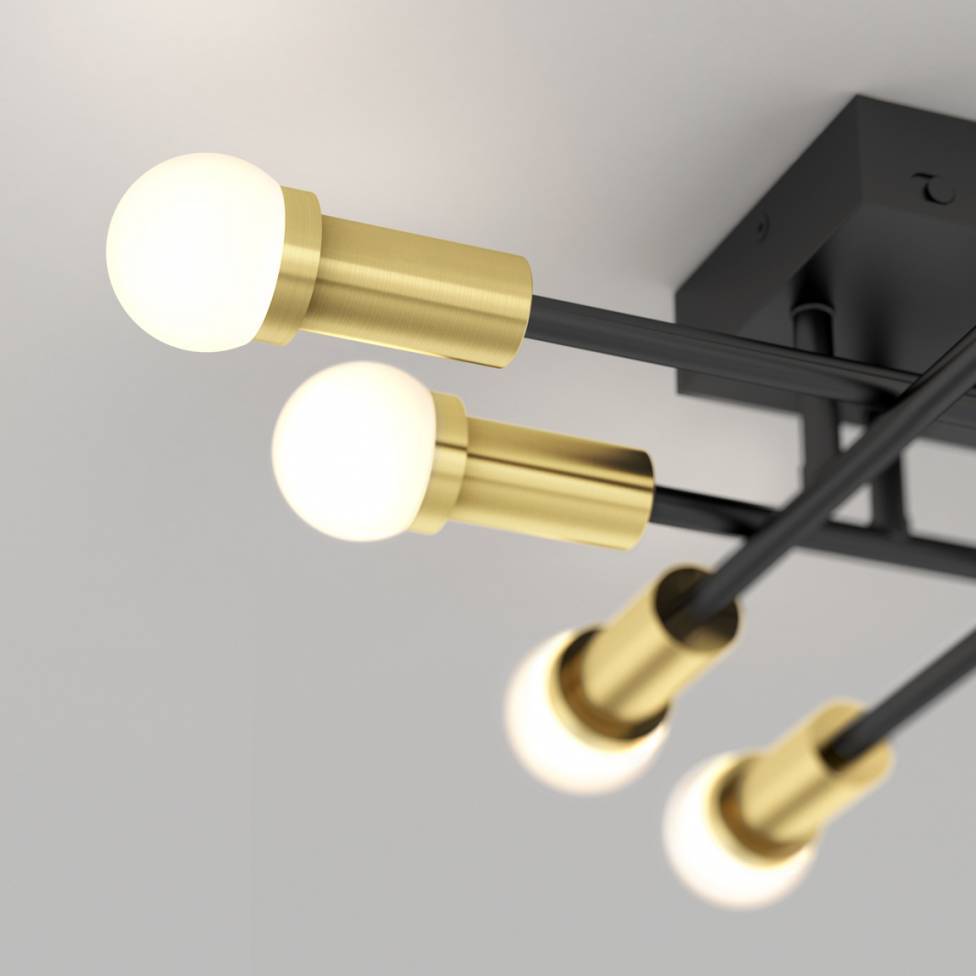 Aristo Integrated LED Flush Mount Black and Gold