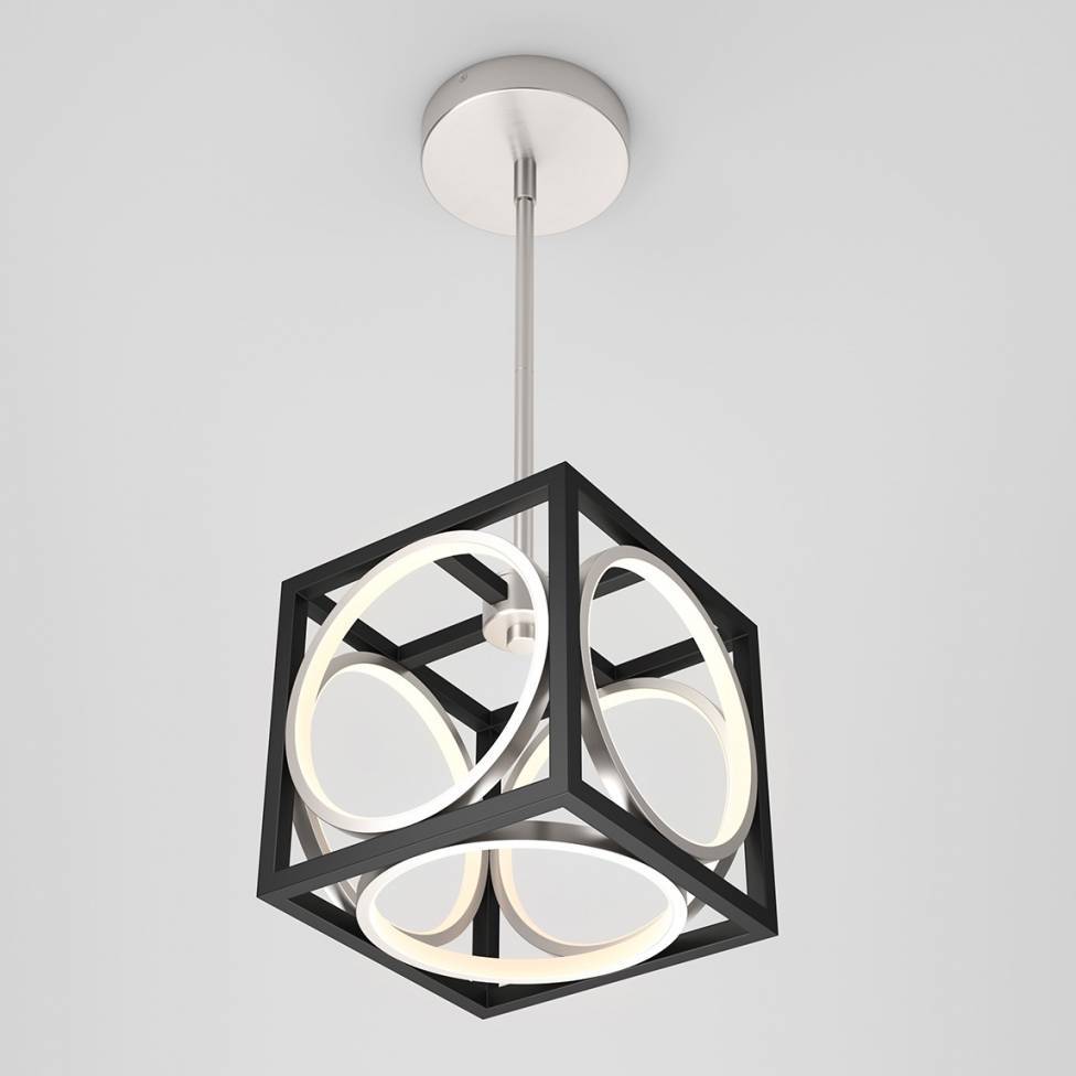 black and nickel pendant light