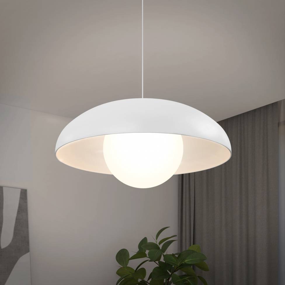 Boden LED modern mid-century pendant light white | Artika