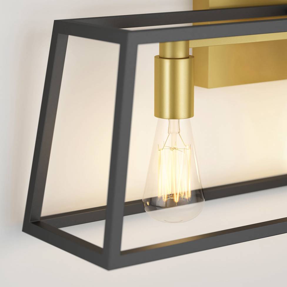 Carter 3-light Vanity Black and Gold