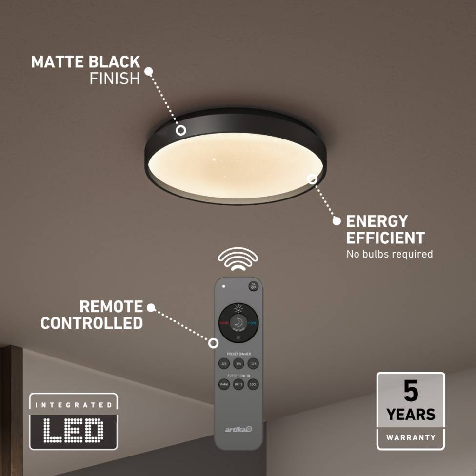 Celestia 15 in. modern LED flush mount light with remote