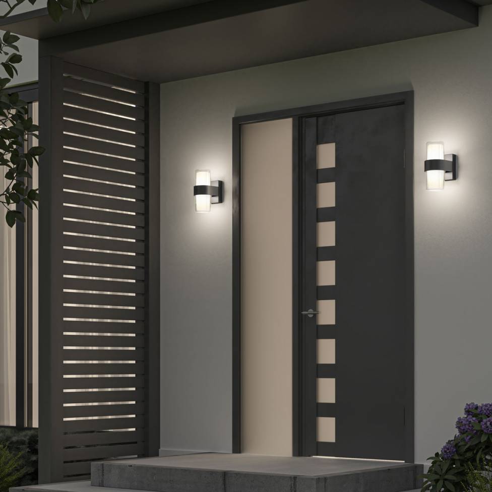 Colton modern LED indoor/outdoor wall light 5CCT black