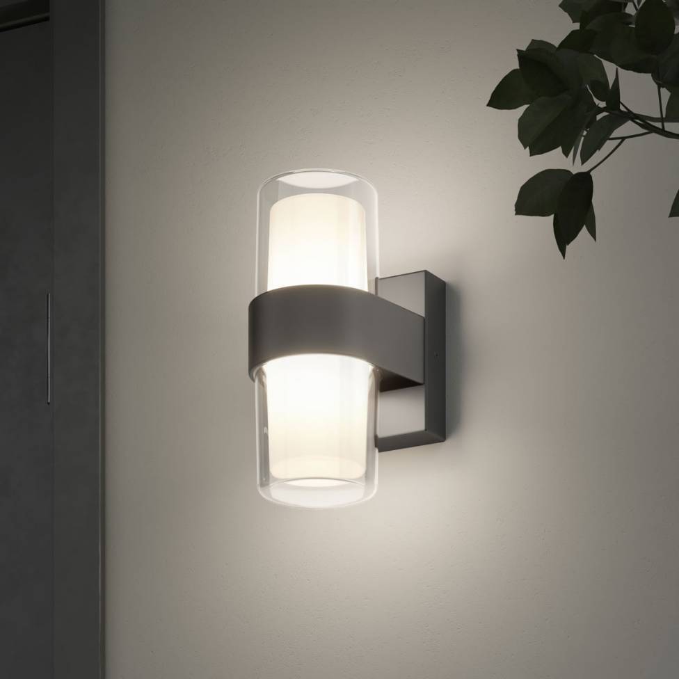 Colton modern LED indoor/outdoor wall light 5CCT black